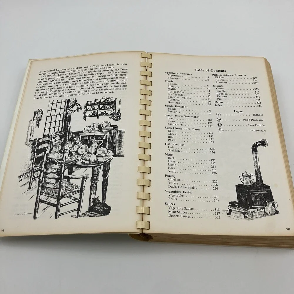Vtg. 86 Lexington NC Charity League Cookbook Taste of the Town Recipes Americana